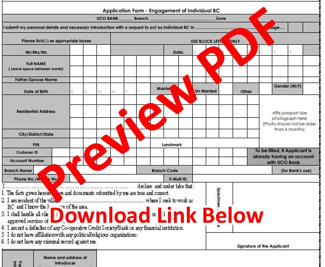UCO BANK CSP Preview Form